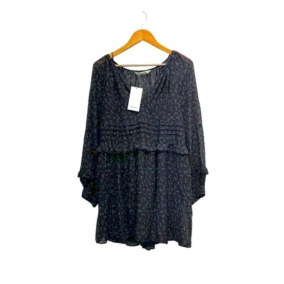 NWT ZARA BASIC Floral Swiss Dot Ruffle Babydoll Dress - Picture 3 of 7